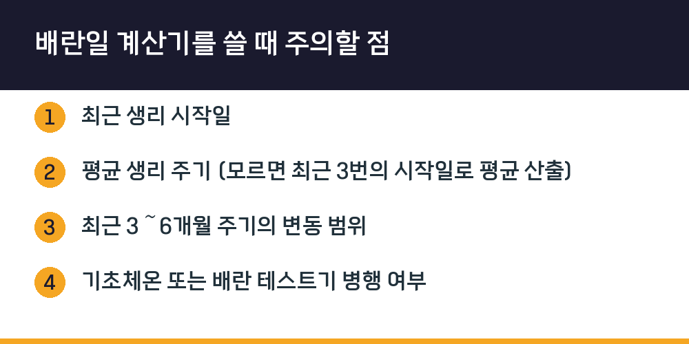 배란일 계산기를 쓸 때 주의할 점