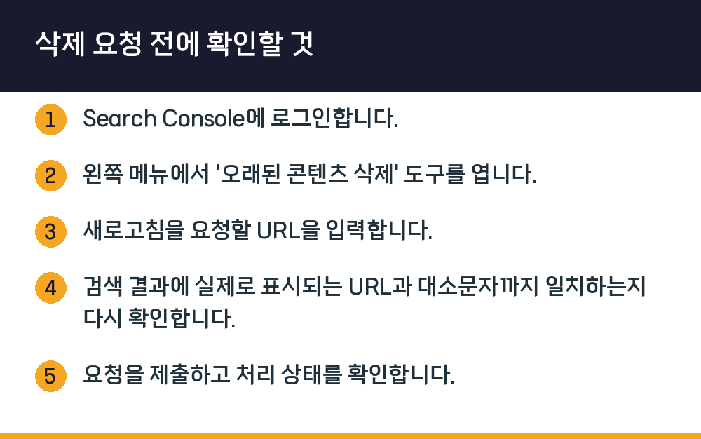 삭제 요청 전에 확인할 것