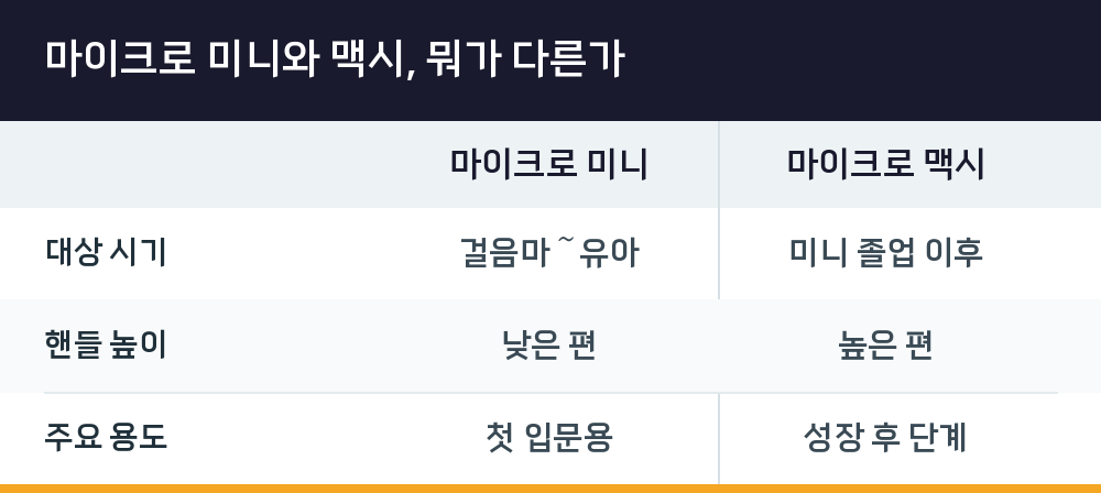 마이크로 미니와 맥시, 뭐가 다른가