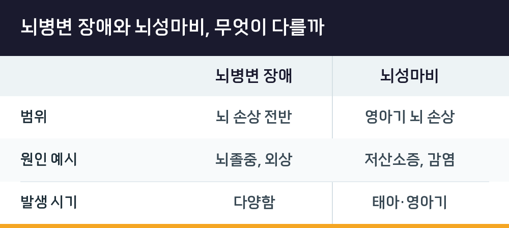 뇌병변 장애와 뇌성마비, 무엇이 다를까