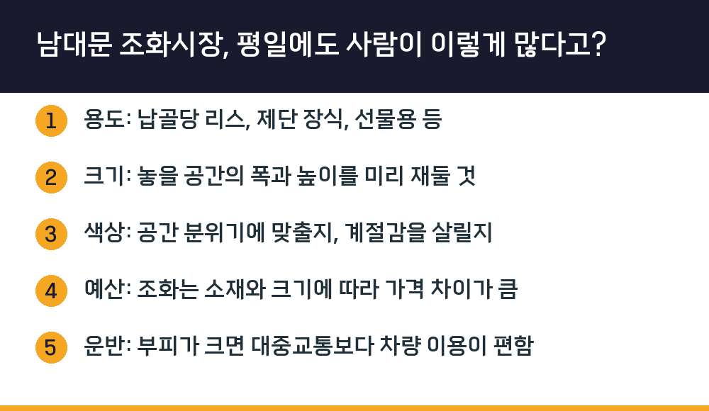 남대문 조화시장, 평일에도 사람이 이렇게 많다고?
