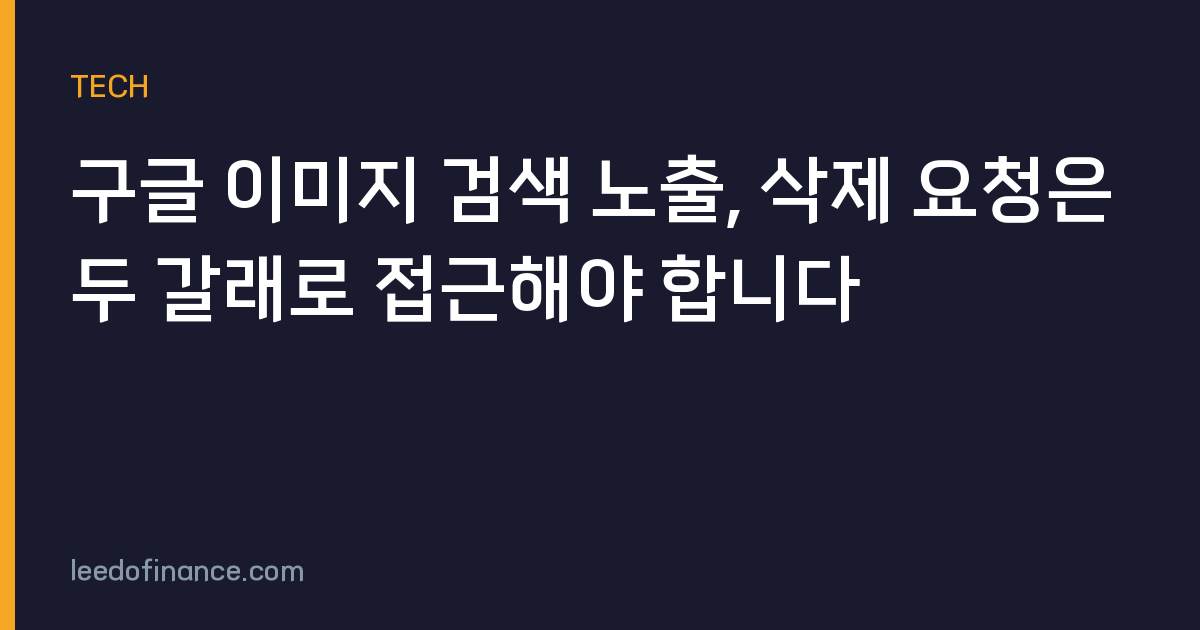 구글 이미지 검색 노출, 삭제 요청은 두 갈래로 접근해야 합니다