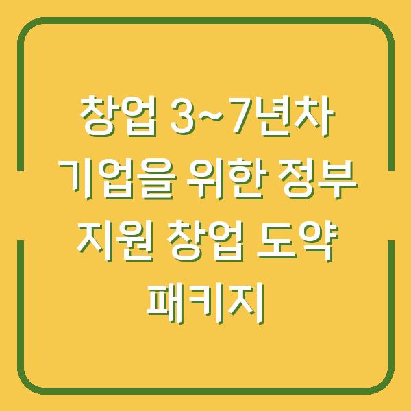 창업 3~7년차 기업을 위한 정부 지원 창업 도약 패키지