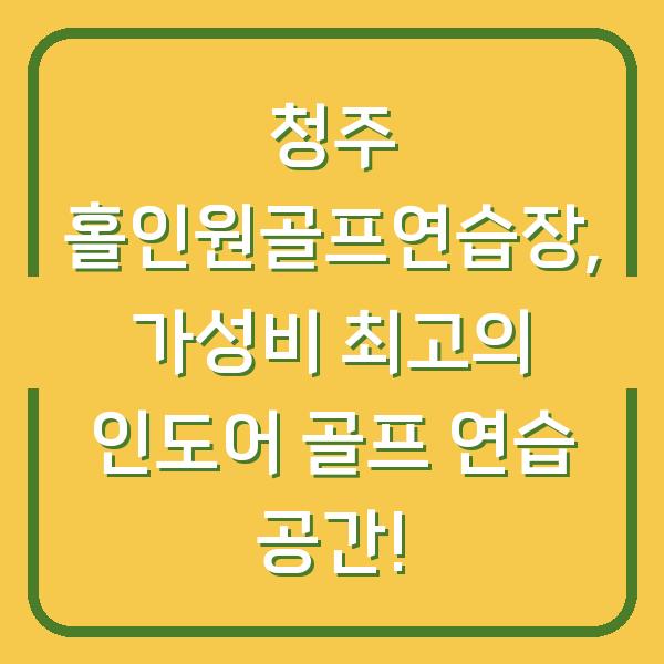 청주 홀인원골프연습장, 가성비 최고의 인도어 골프 연습 공간!