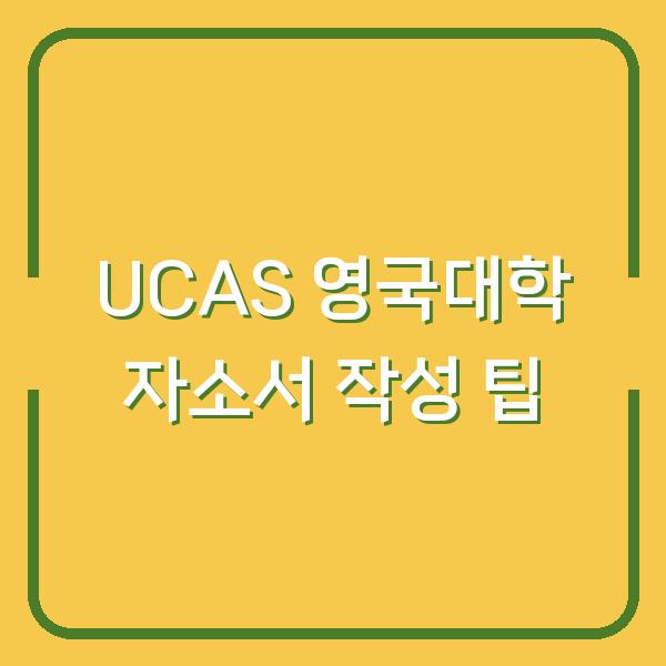 UCAS 영국대학 자소서 작성 팁