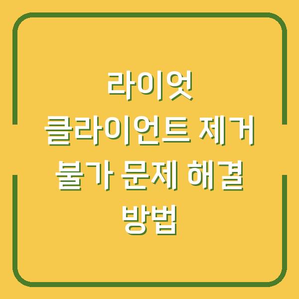 라이엇 클라이언트 제거 불가 문제 해결 방법