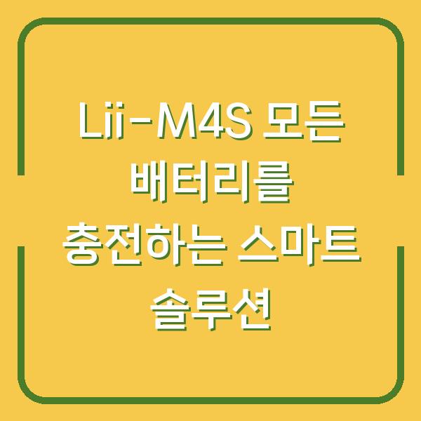 Lii-M4S 모든 배터리를 충전하는 스마트 솔루션