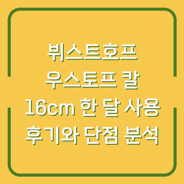 뷔스트호프 우스토프 칼 16cm 한 달 사용 후기와 단점 분석