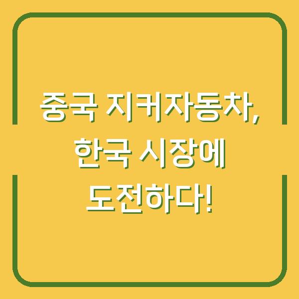 중국 지커자동차, 한국 시장에 도전하다!