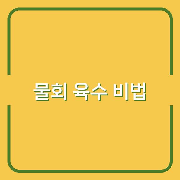 물회 육수, 집에서도 전문가처럼 만들 수 있는 비법 공개