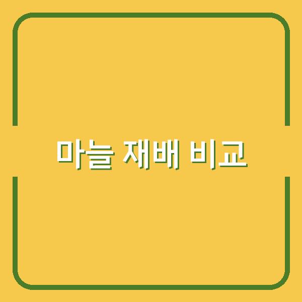 마늘 재배의 모든 것 한지형과 난지형 심는 시기와 효과적인 재배 방법 비교