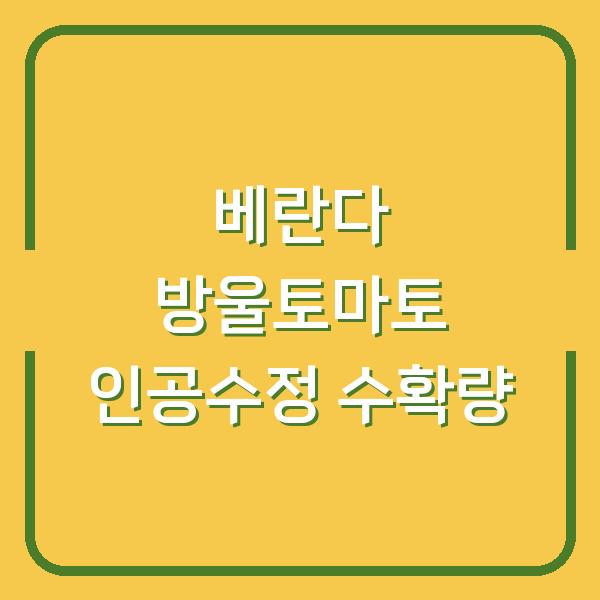베란다 방울토마토, 꽃만 피고 열매 안 맺히는 이유 – 인공수정 한 번이면 수확량이 달라집니다